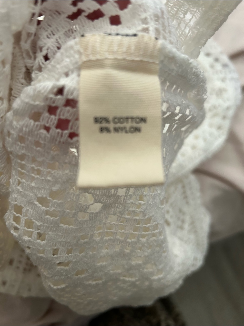 Crochet Open Knit Flowy Cotton White Top - Picture 5 of 5